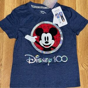 New Disney 100th Anniversary Graphic Short Sleeve T-Shirt Kids Size 4 XS